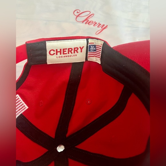 NEW SEASON ❤️ CHERRY LA AMERICAN UNSTRUCTURED HAT RED - Picture 6 of 7